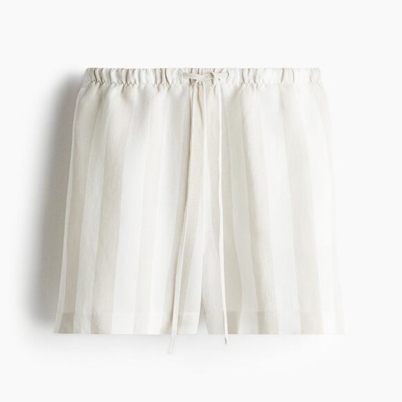 H&M Womens Linen-blend drawstring shorts - Picture 4 of 4